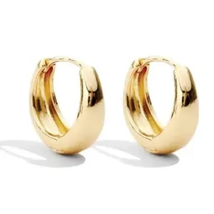 Gold Narrow To Wide Huggie Earrings
