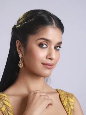 Gold Plated Contemporary Drop Earrings