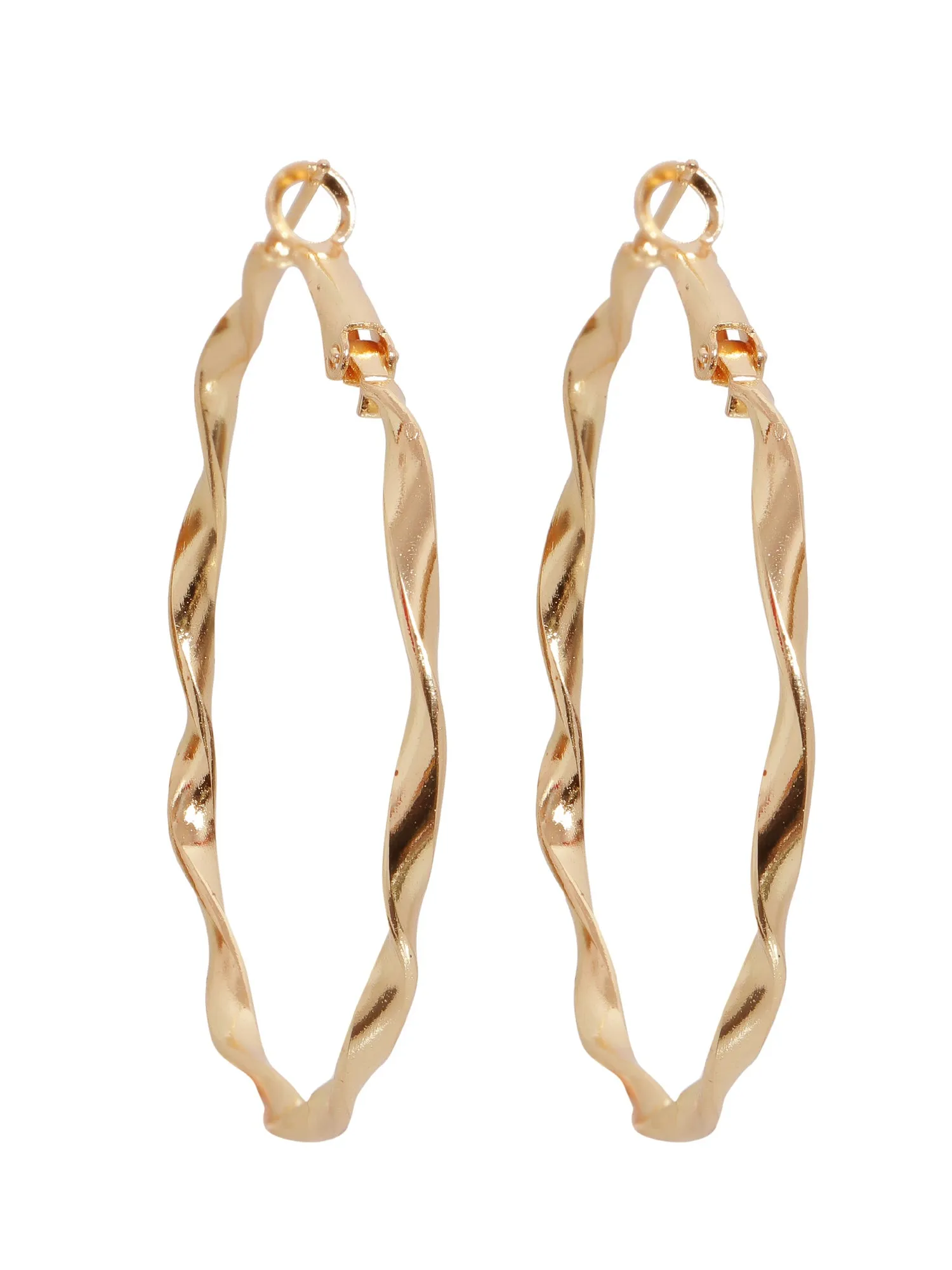 Gold-Plated Round Stud Earrings for Women and Girls - A Contemporary Fashion Statement