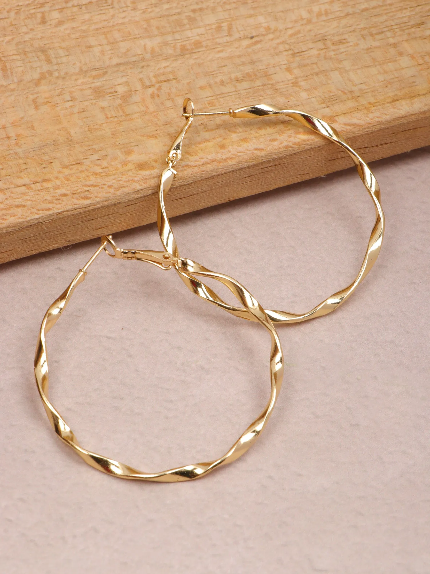 Gold-Plated Round Stud Earrings for Women and Girls - A Contemporary Fashion Statement
