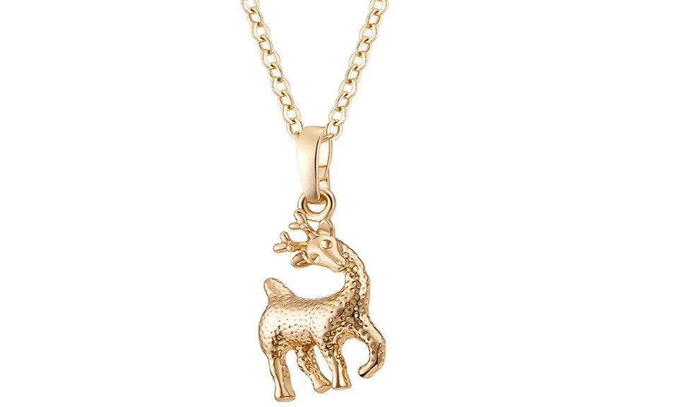 Gold Plated Deer Pendant Necklace