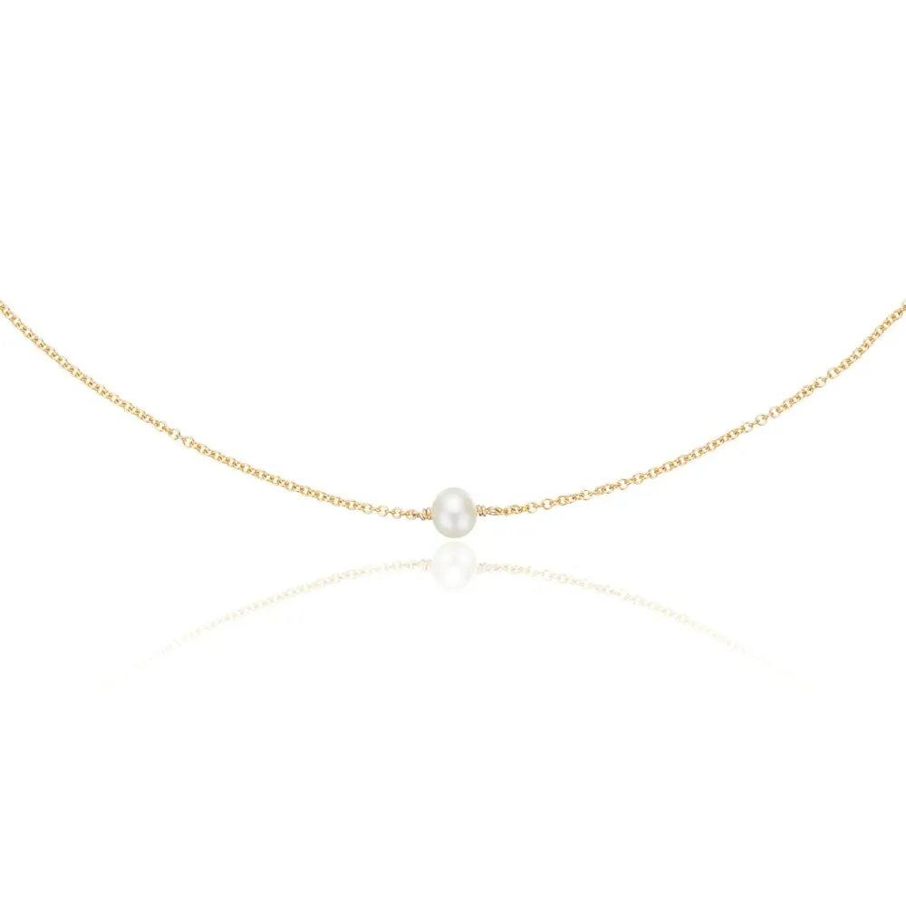 Gold Single Pearl Choker