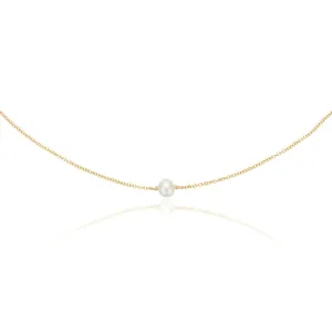 Gold Single Pearl Choker