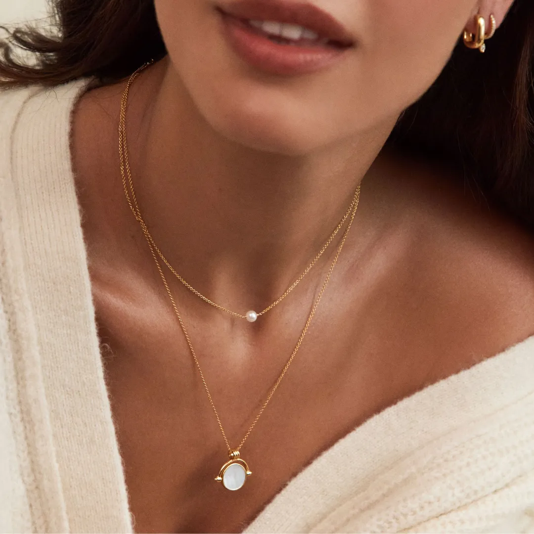 Gold Single Pearl Choker