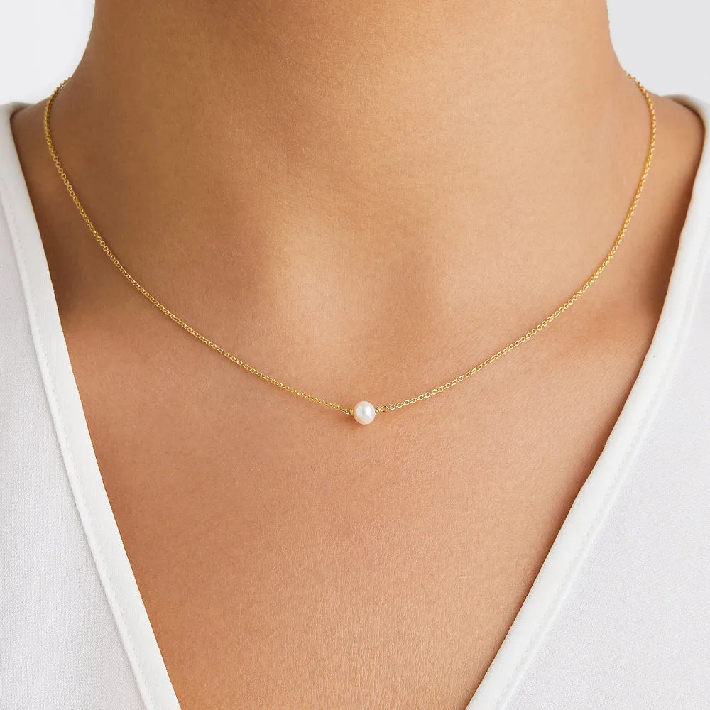 Gold Single Pearl Choker