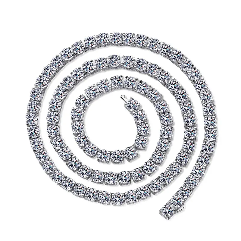 GRA Certified Full Moissanite Tennis Necklace - 35ct, lab grown D VVS1 clarity