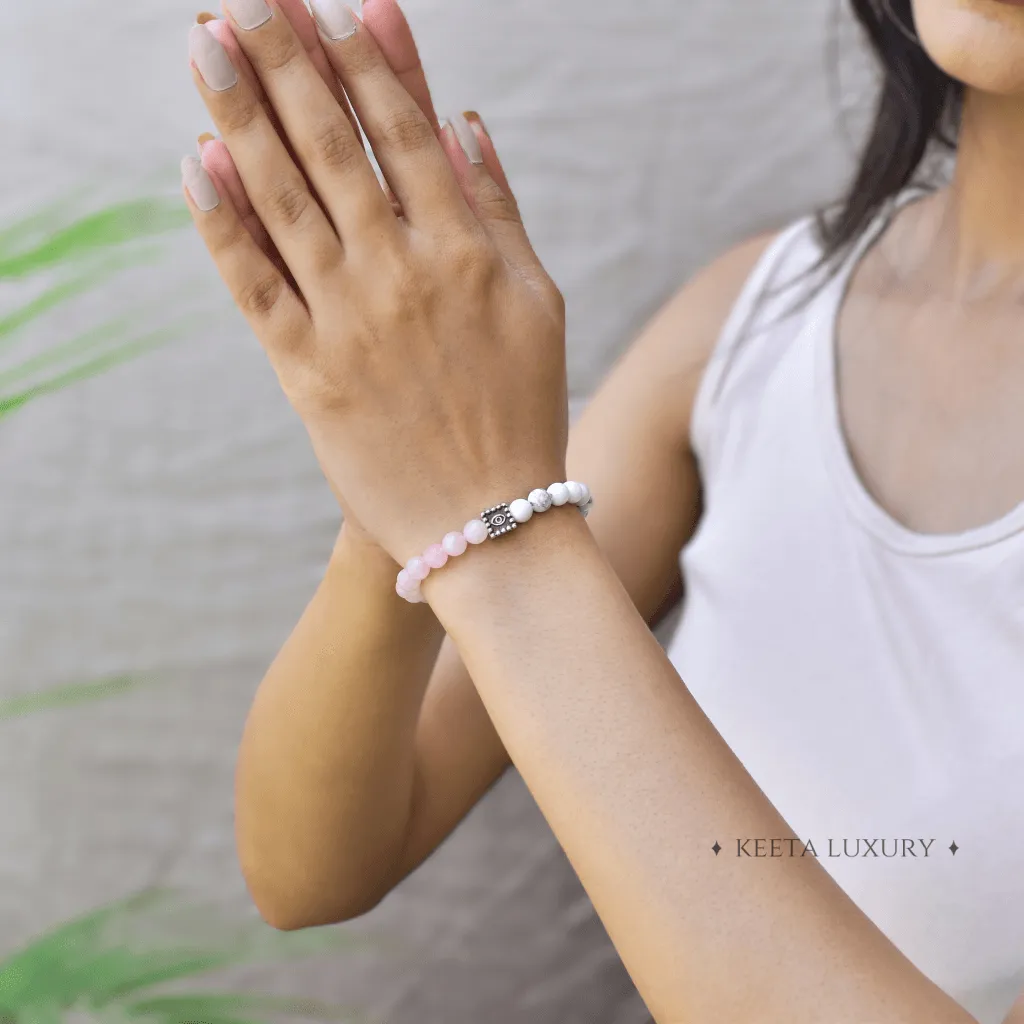 Guardian Eye - Rose Quartz & Howlite Bracelets