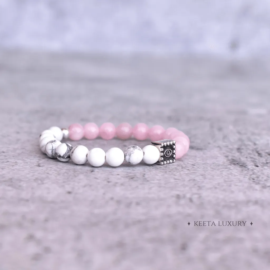 Guardian Eye - Rose Quartz & Howlite Bracelets