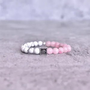 Guardian Eye - Rose Quartz & Howlite Bracelets