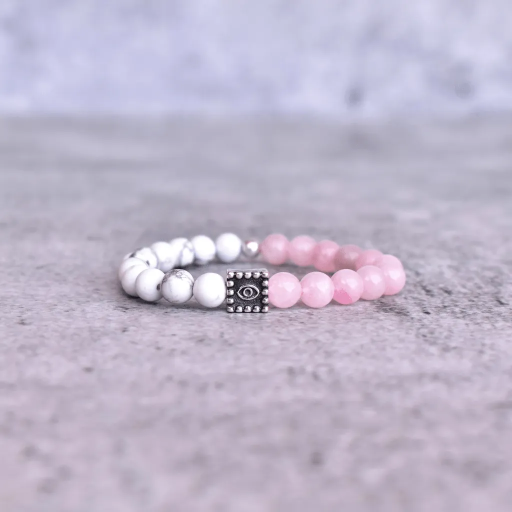Guardian Eye - Rose Quartz & Howlite Bracelets