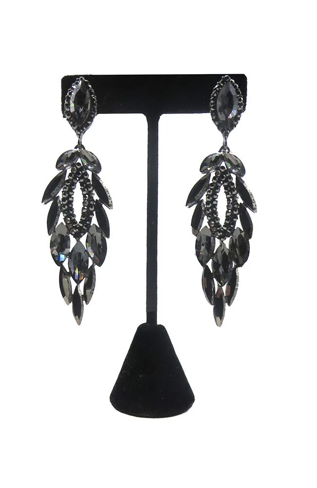 Gunmetal Marquise Earrings