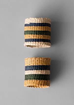 Hand Woven Iraca Napkin Rings | Brick/Multi