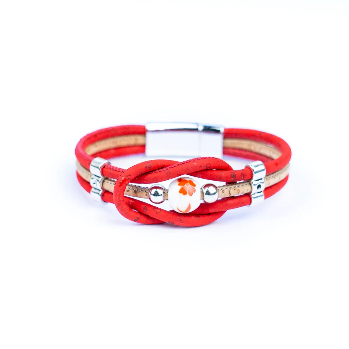 Handmade Cork and Ceramic Bead Bracelet