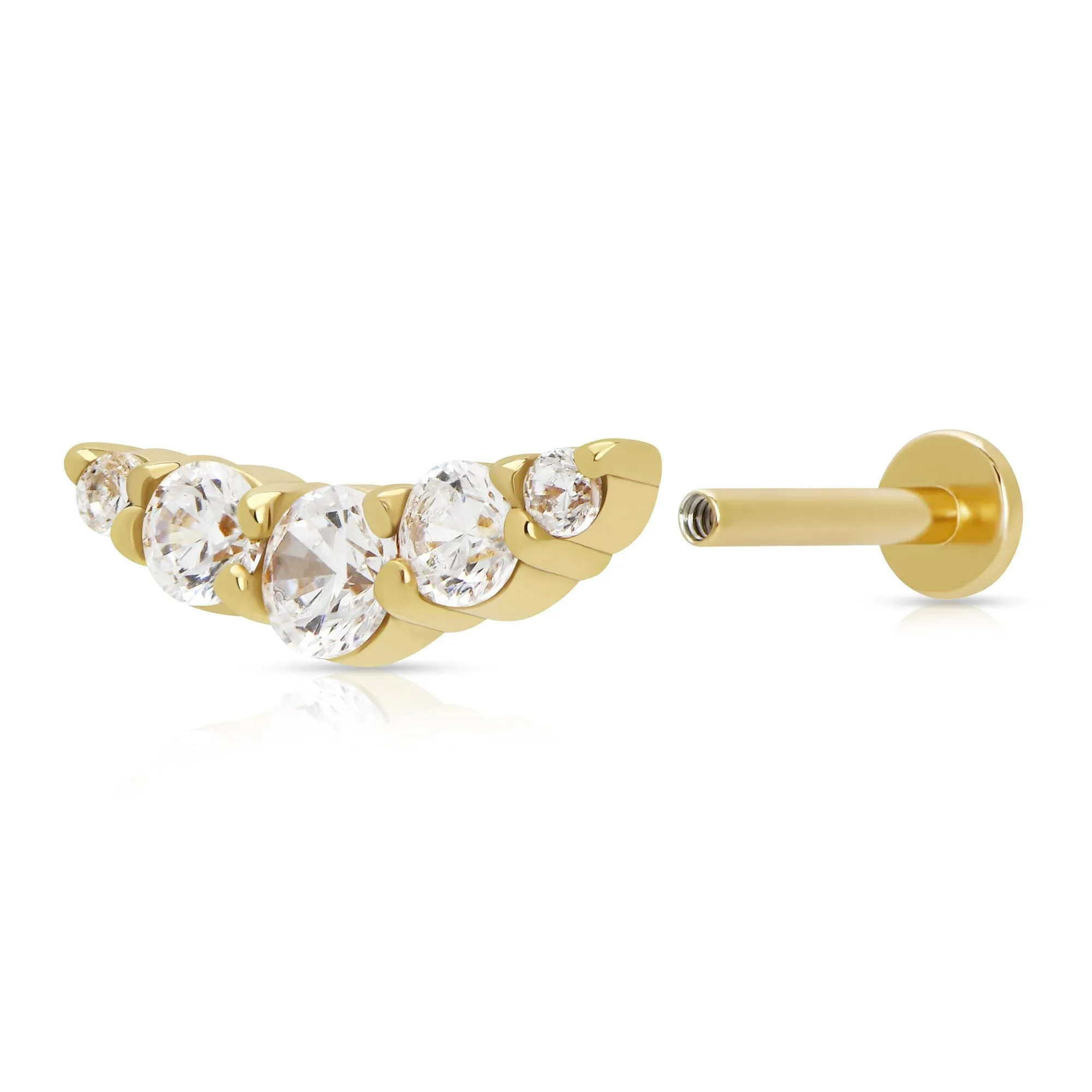 Helix Curve Sparkling Single Flat Back Earring