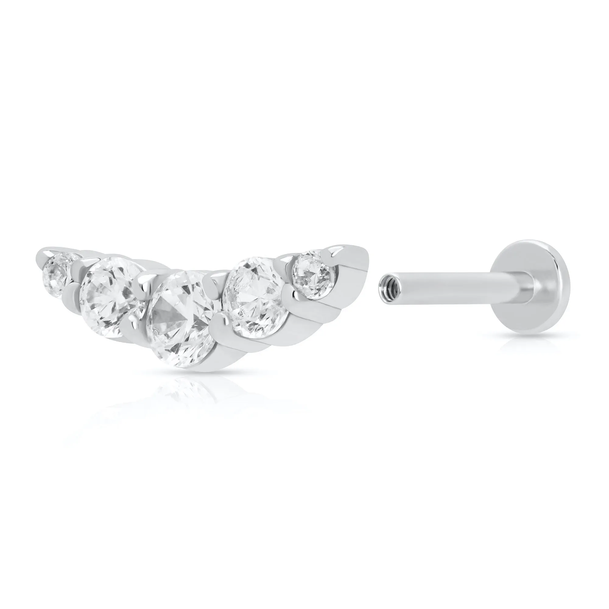 Helix Curve Sparkling Single Flat Back Earring