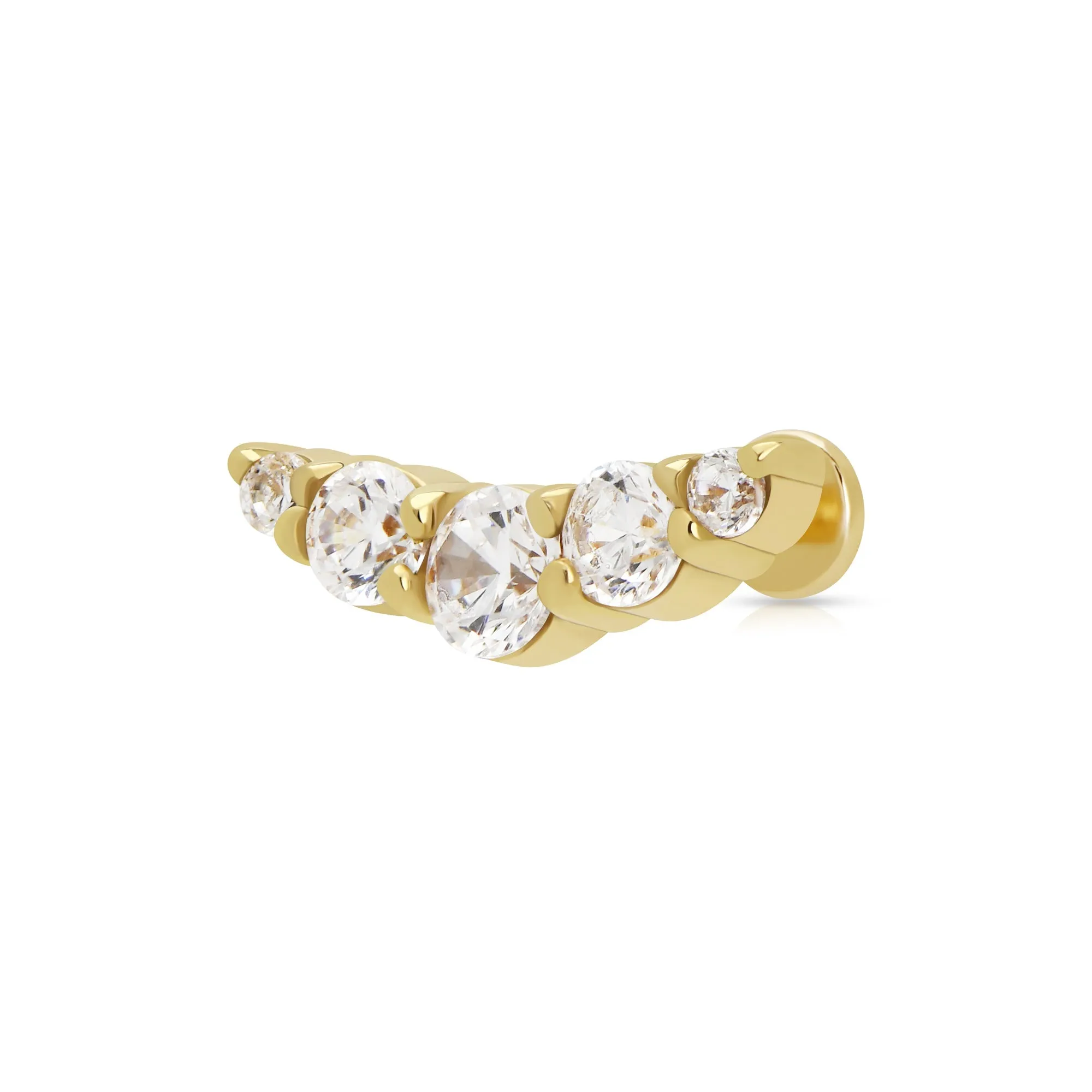 Helix Curve Sparkling Single Flat Back Earring