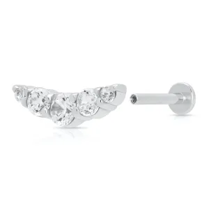 Helix Curve Sparkling Single Flat Back Earring