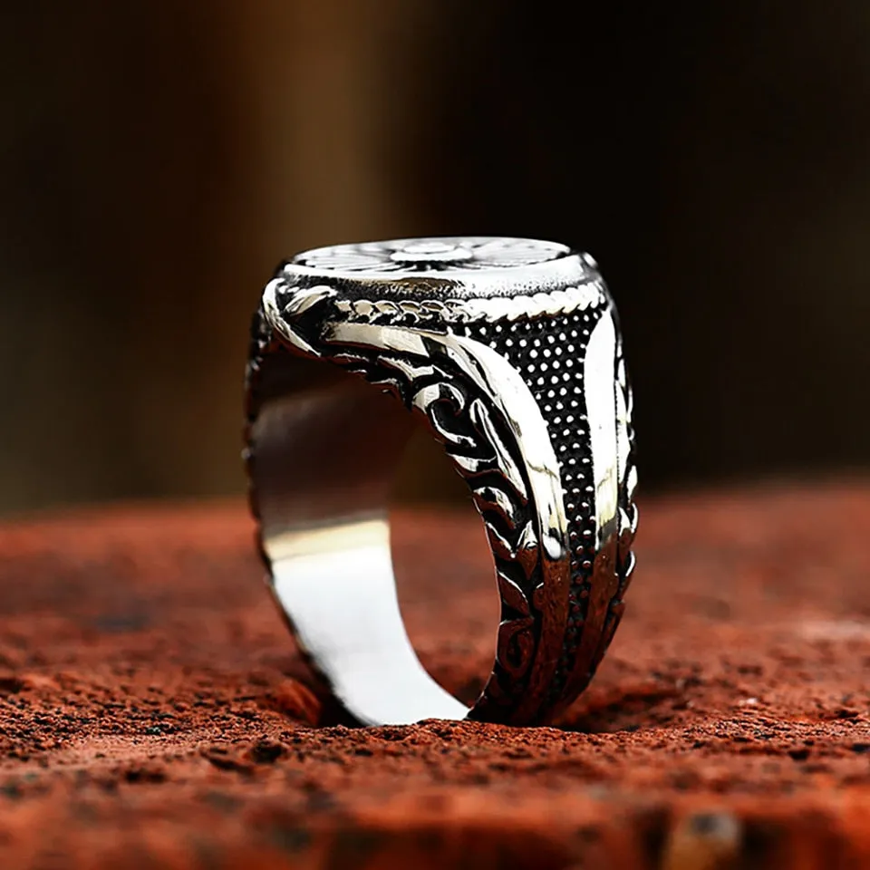 High Quality Vintage Stainless Steel Motorcycle Turbine Rings For Men