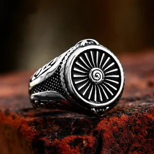 High Quality Vintage Stainless Steel Motorcycle Turbine Rings For Men
