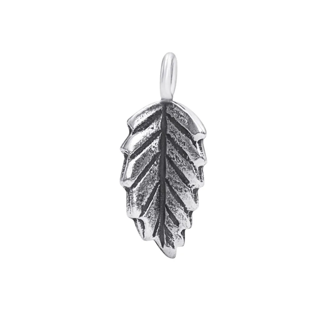 Hill Tribe Silver Elm Leaf Charm Boho Nature Charms