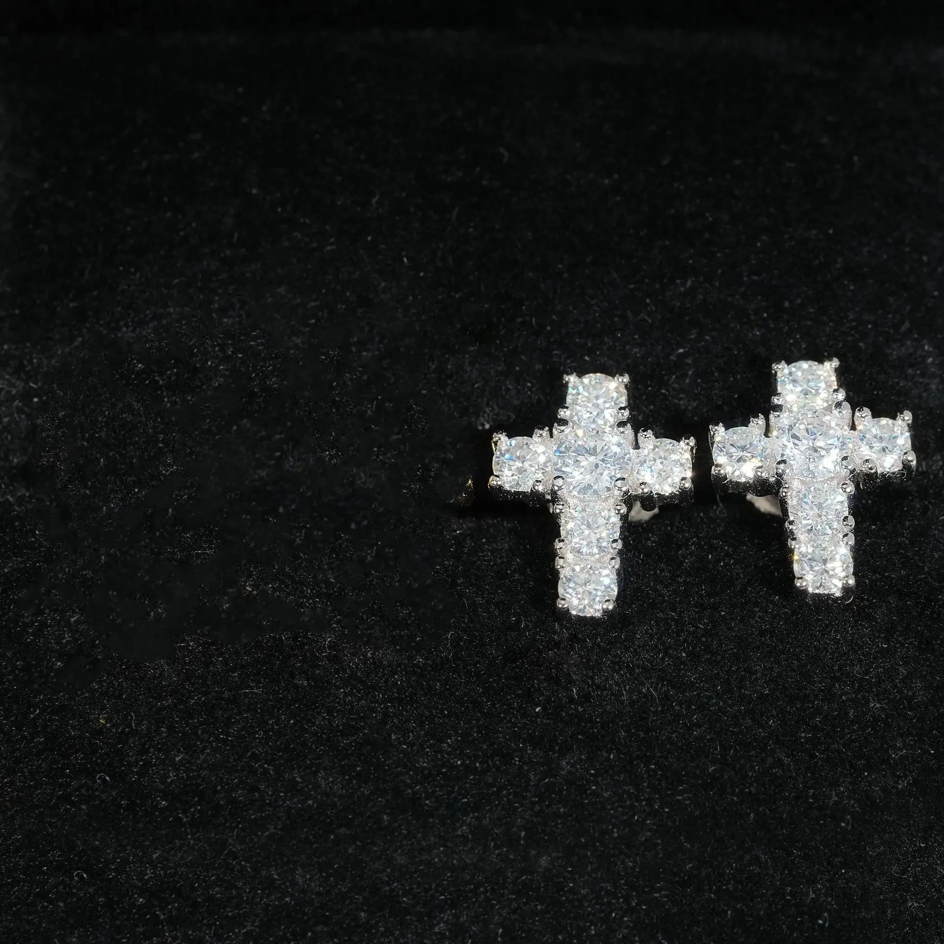 Hip Hop Cross S925 Silver Earrings