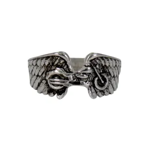 Hot Leathers JWR1128 Women's Silver 'Motor Bike' Stainless Steel Ring