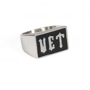 Hot Leathers JWR2114 Men's Vet Stainless Steel Ring
