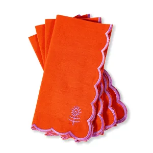 Icon Linen Napkins S/4 - Orange   Lilac
