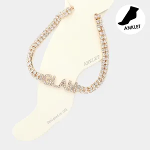 iLLASPARKZ Glam Message Rhinestone Evening Anklet