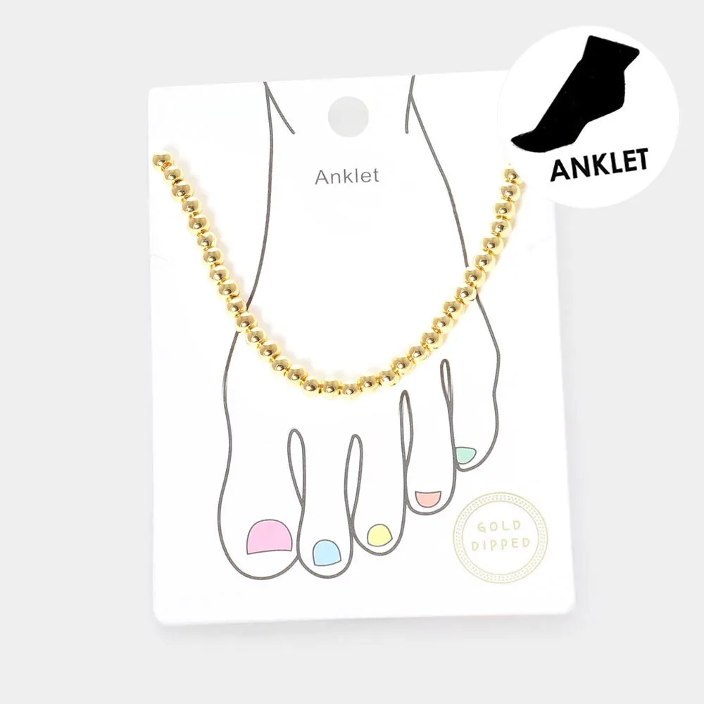 iLLASPARKZ Gold Dipped Metal Ball Anklet