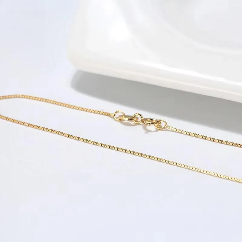 Italian 925 Sterling Silver 0.6mm Box Chain for Women