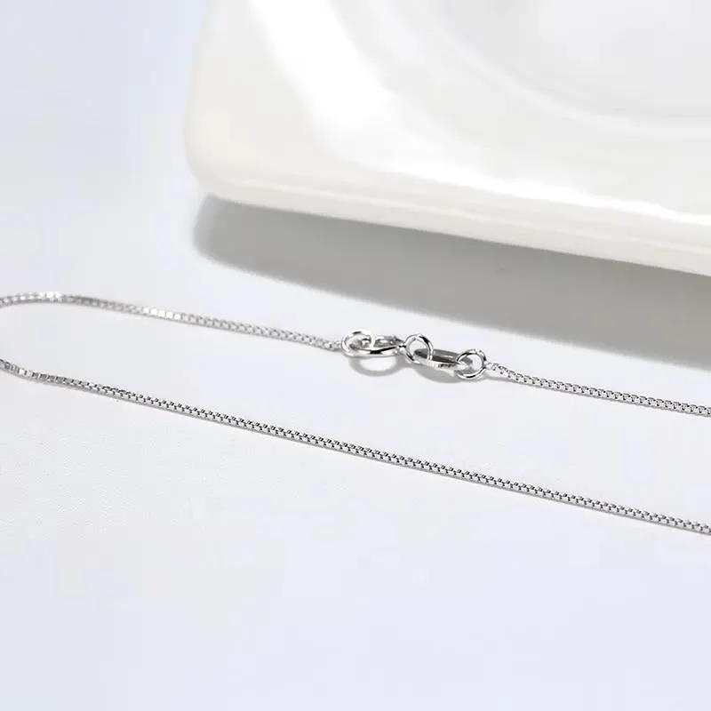 Italian 925 Sterling Silver 0.6mm Box Chain for Women