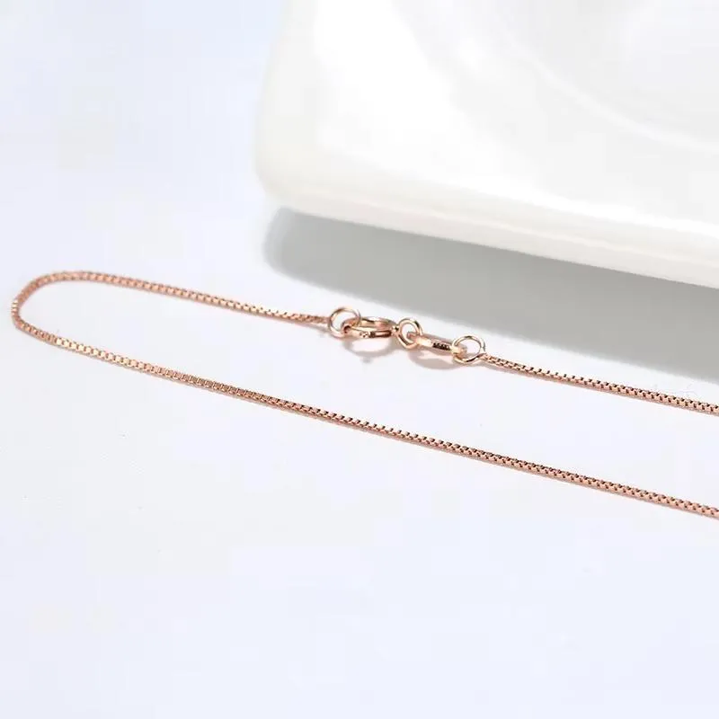 Italian 925 Sterling Silver 0.6mm Box Chain for Women