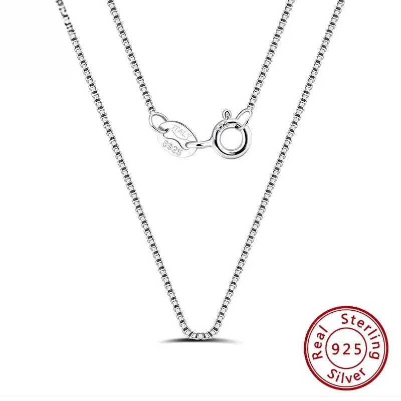 Italian 925 Sterling Silver 0.6mm Box Chain for Women