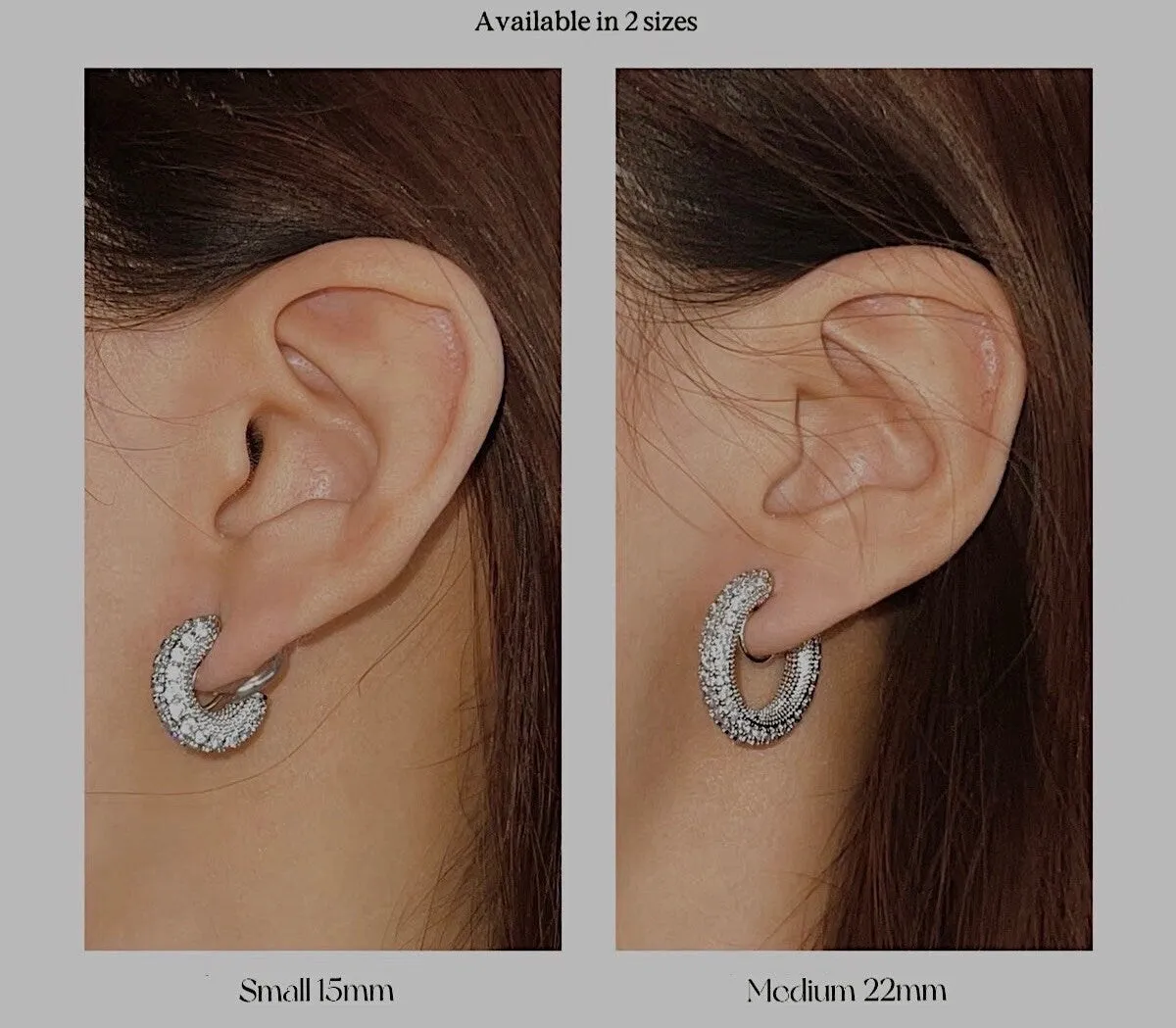 Jayne Cubic Diamond Clip On Hoop Earrings