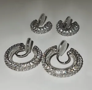 Jayne Cubic Diamond Clip On Hoop Earrings