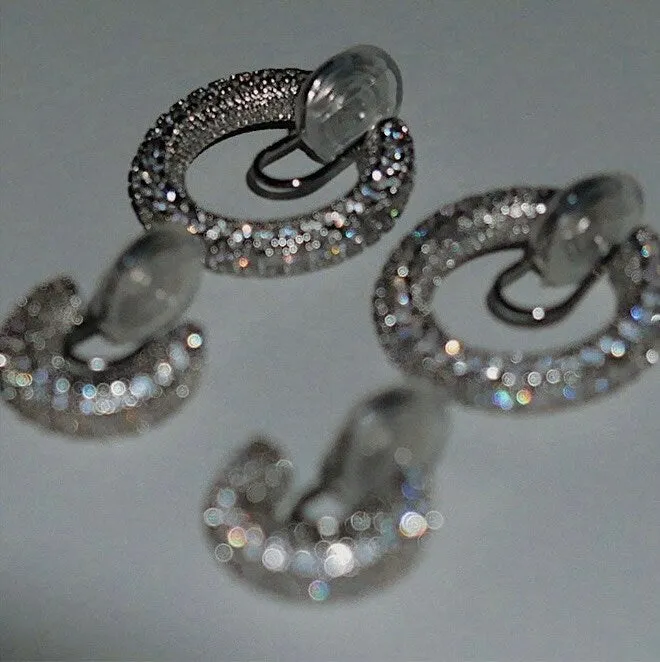 Jayne Cubic Diamond Clip On Hoop Earrings