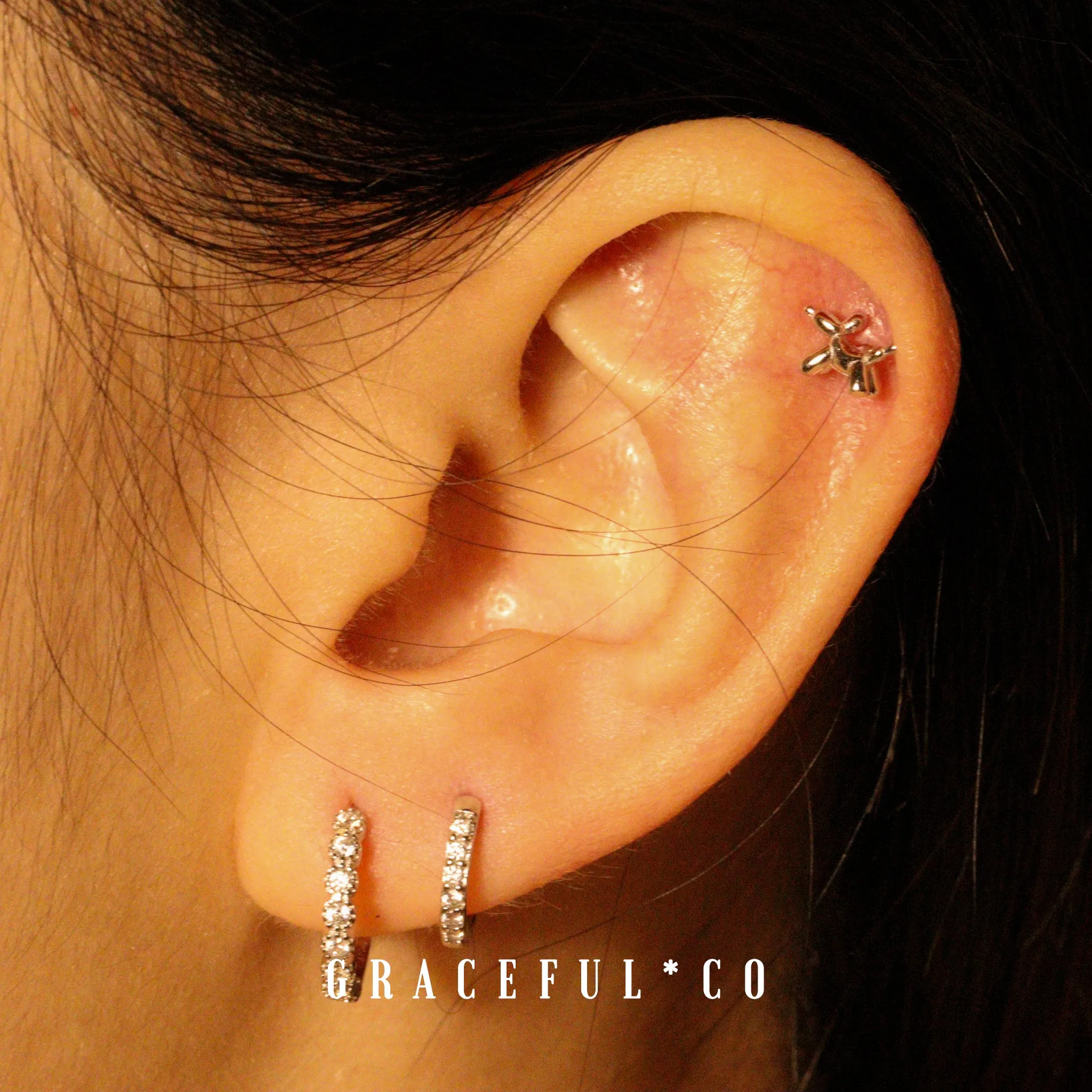 Jewel Sparkling Pave Huggie Earrings