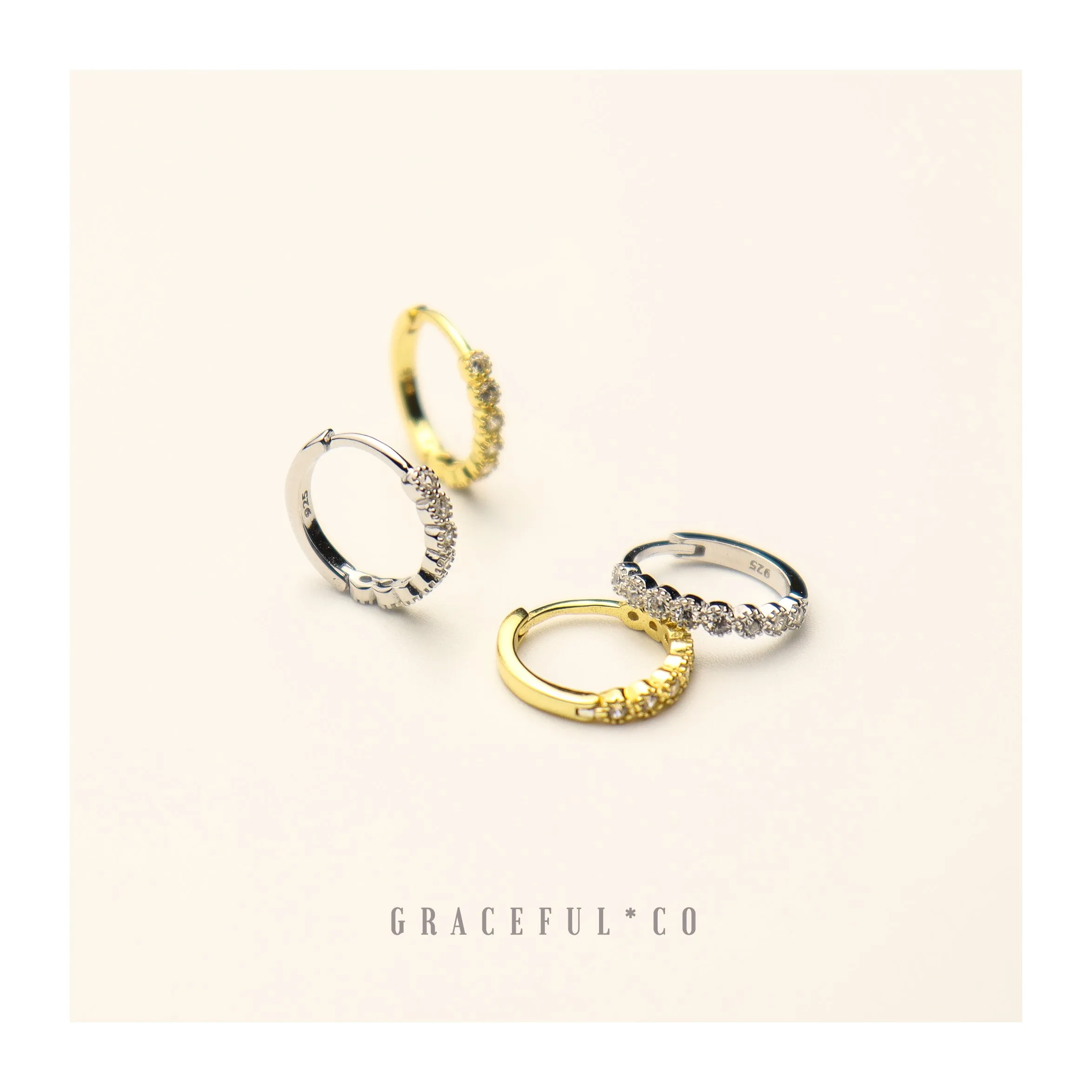 Jewel Sparkling Pave Huggie Earrings