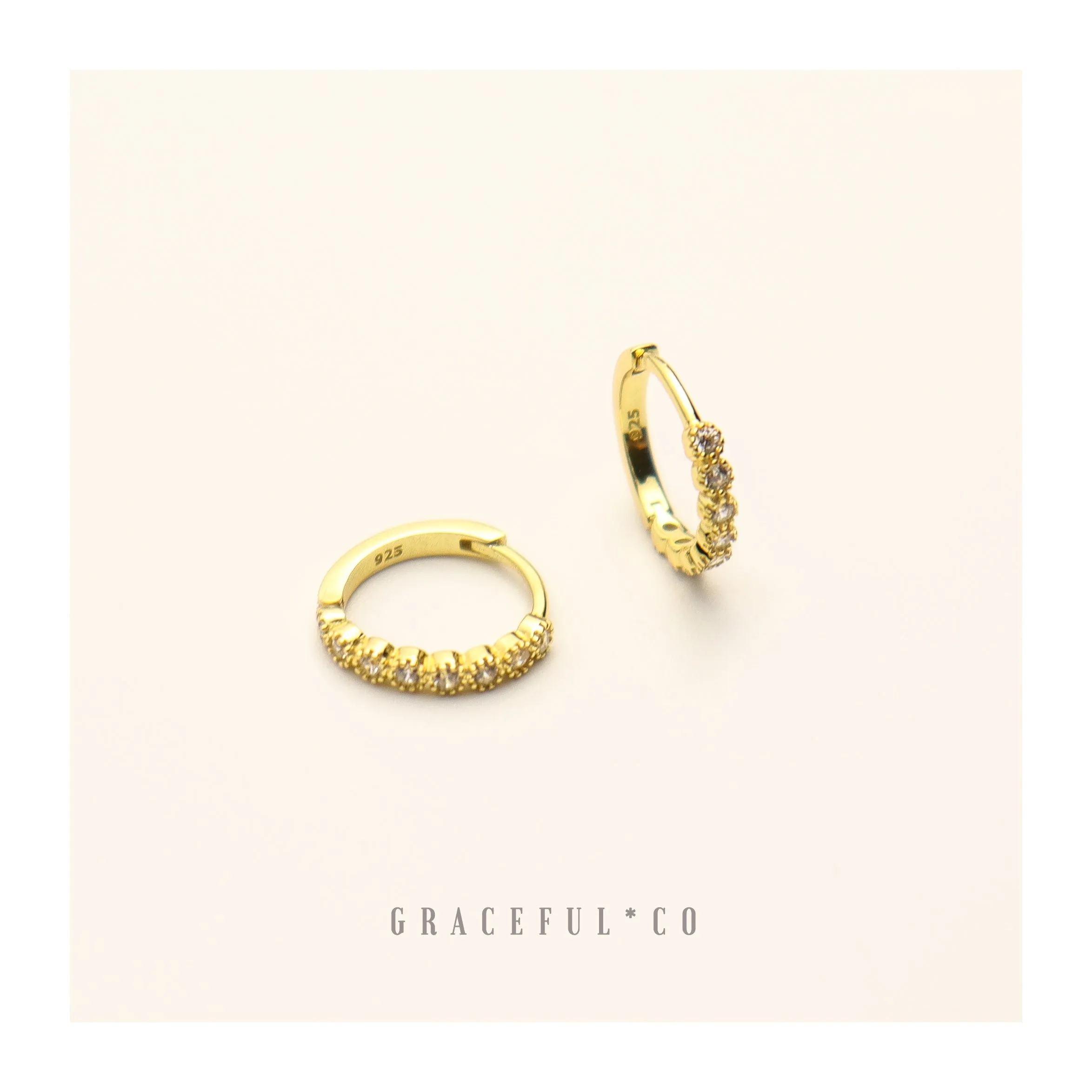 Jewel Sparkling Pave Huggie Earrings