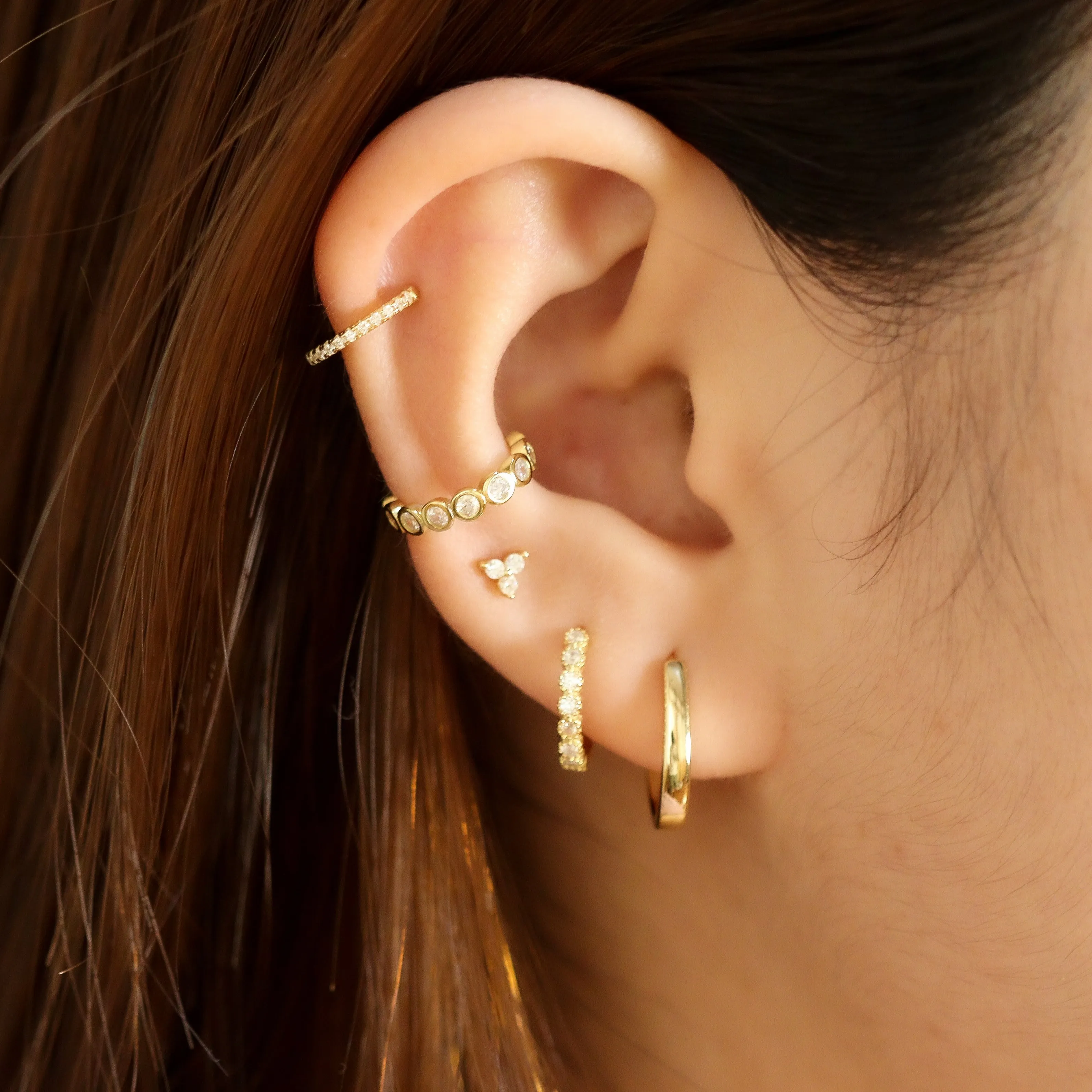 Jewel Sparkling Pave Huggie Earrings
