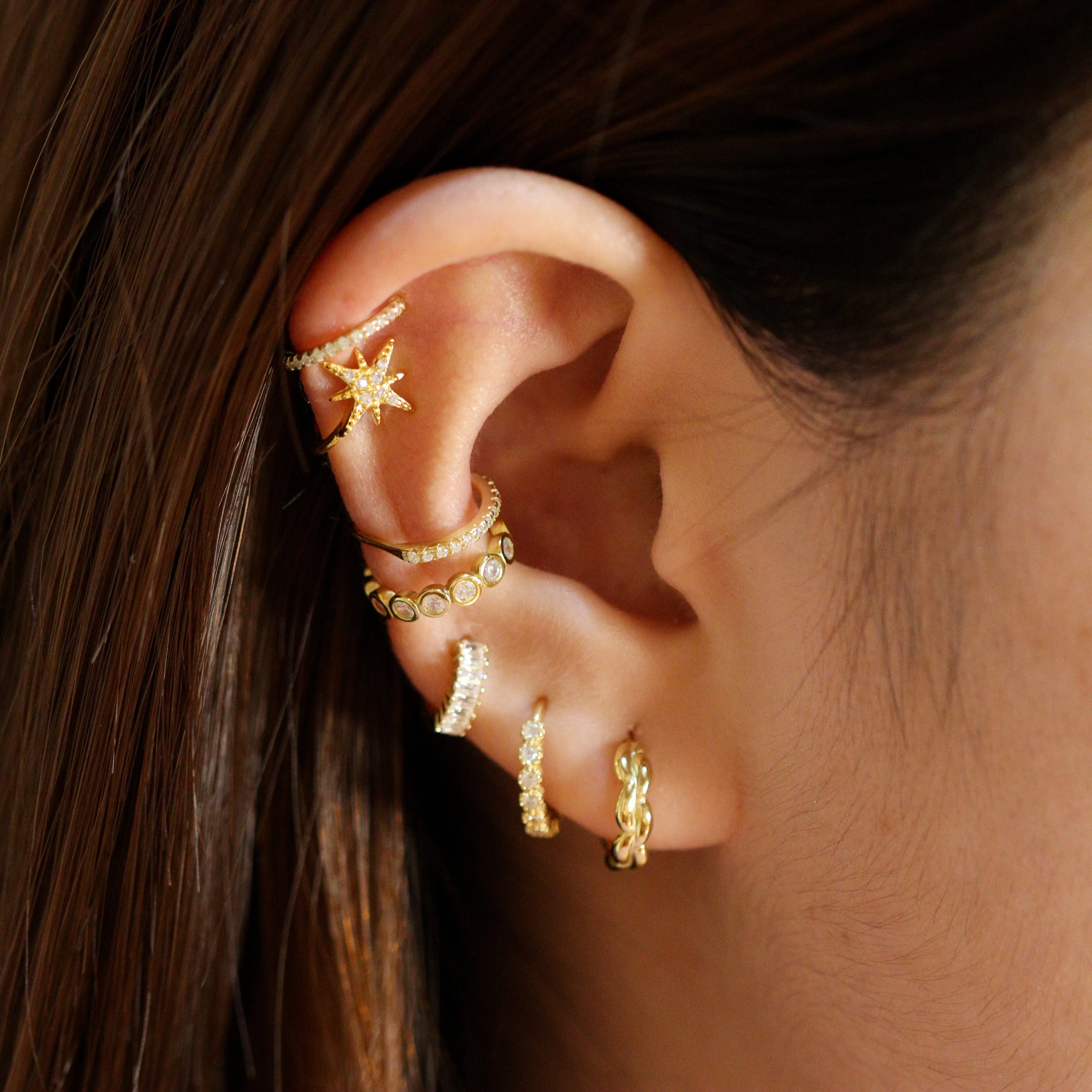 Jewel Sparkling Pave Huggie Earrings