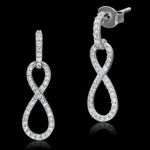 Jewellery Kingdom Ladies Dangle Drop Sterling Silver Cz Elegant Stamped Sparkling Earrings