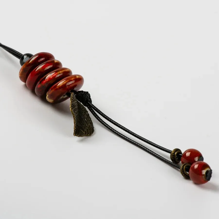 Jingdezhen Fastener Shape Ceramic Beads Necklace Jewelry DIY