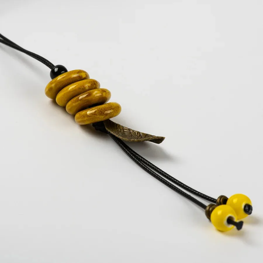 Jingdezhen Fastener Shape Ceramic Beads Necklace Jewelry DIY