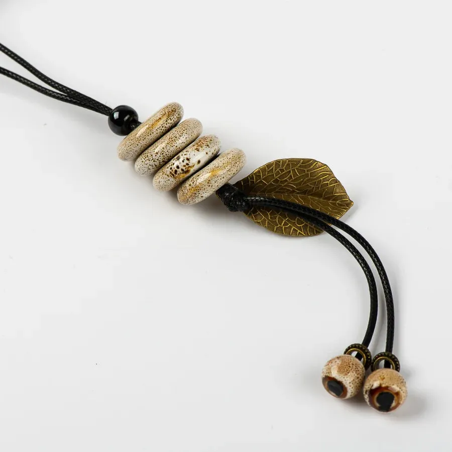 Jingdezhen Fastener Shape Ceramic Beads Necklace Jewelry DIY