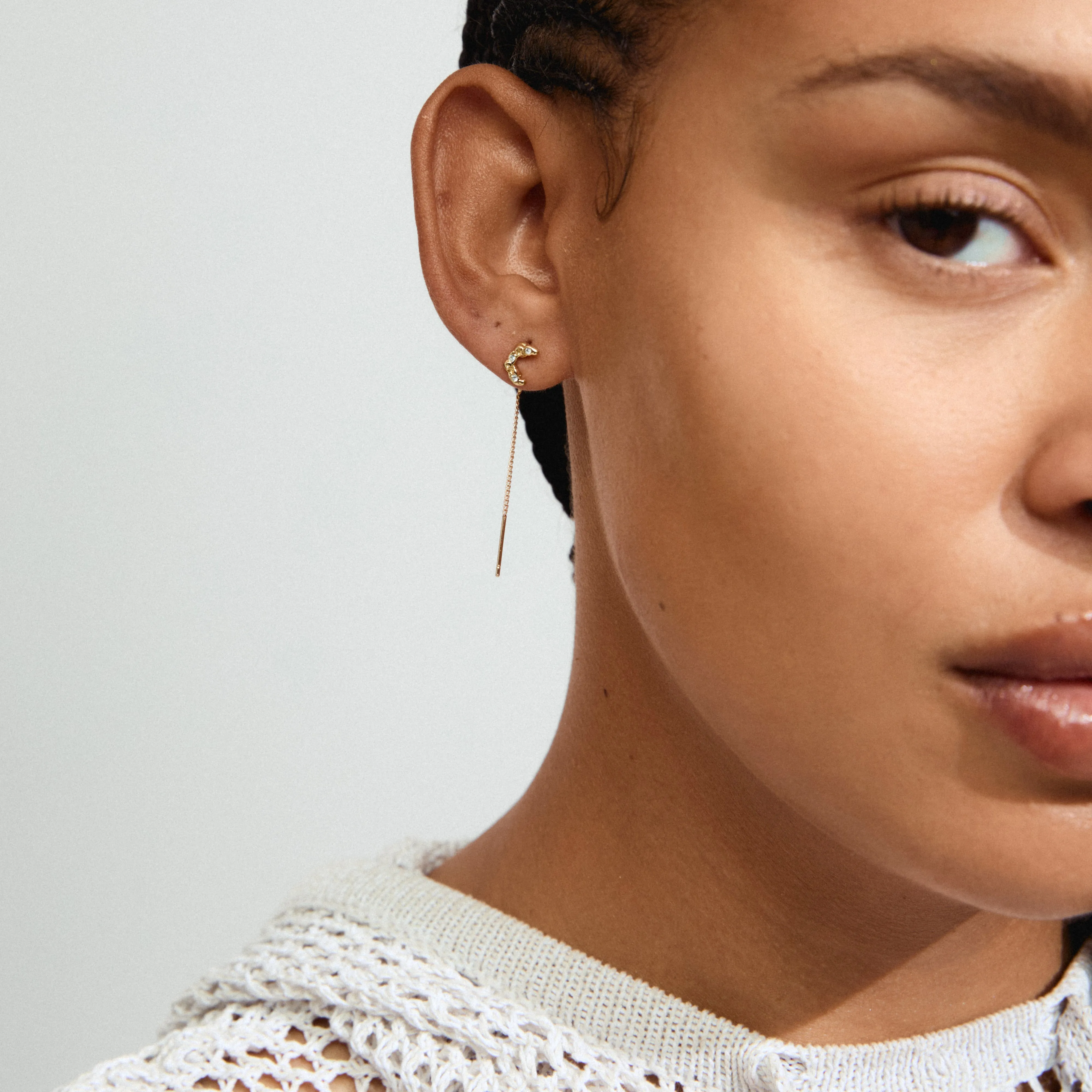 KORA moon chain earrings gold-plated
