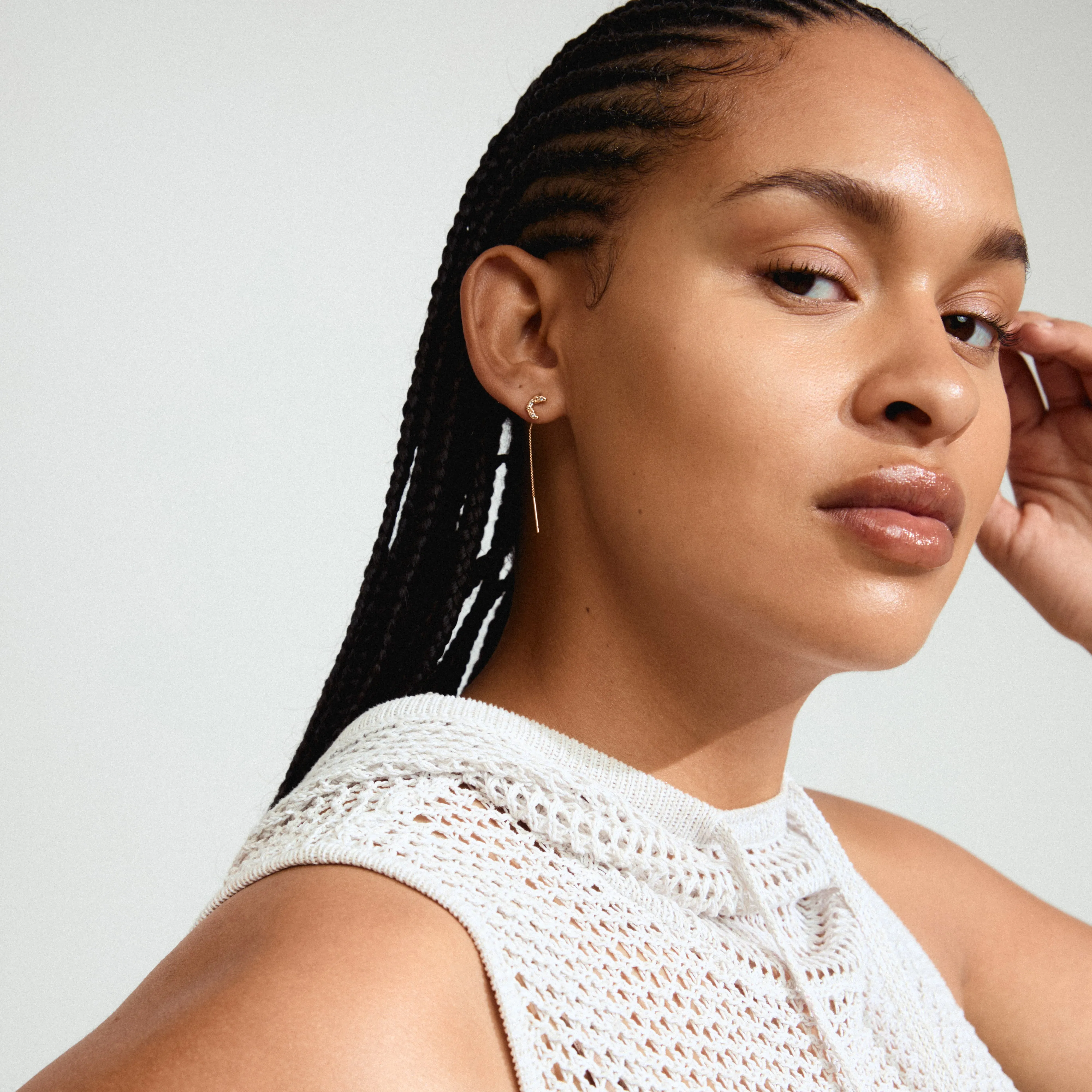 KORA moon chain earrings gold-plated