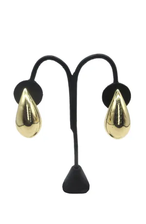 Large Gold Puffy Teardrop Earrings