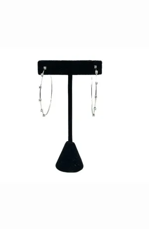Large Hoop with CZ Stations Silver